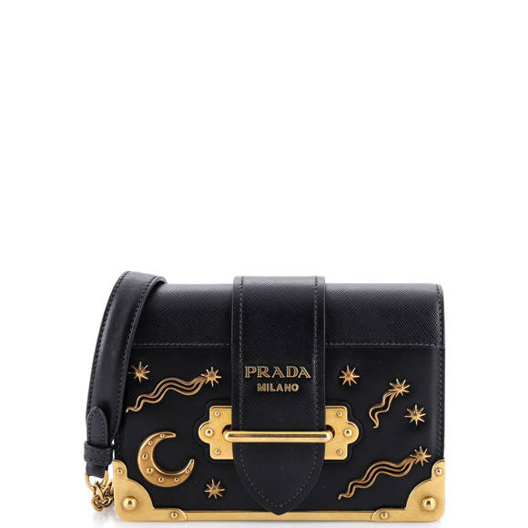 Prada Small Cahier Crossbody Bag Embellished Leather - Picture 1 of 7